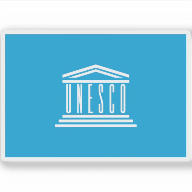 Pegatina Bandera de la UNESCO (Anverso)