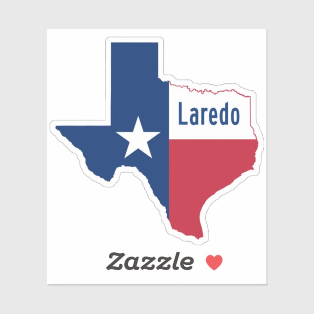 Pegatina Bandera de Laredo Texas (Hoja)