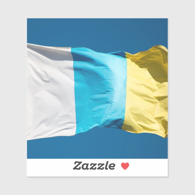 Pegatina Bandera de las Islas Canarias (Hoja)