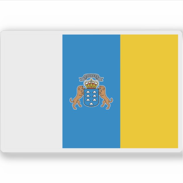 Pegatina Bandera de las Islas Canarias (Anverso)