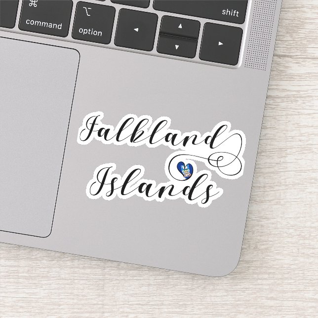 Pegatina Bandera de las Islas Malvinas del Corazón, Islas M (Detalle)
