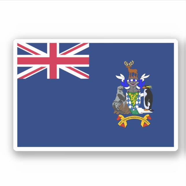 Pegatina Bandera de las Islas Sandwich del Sur (Anverso)