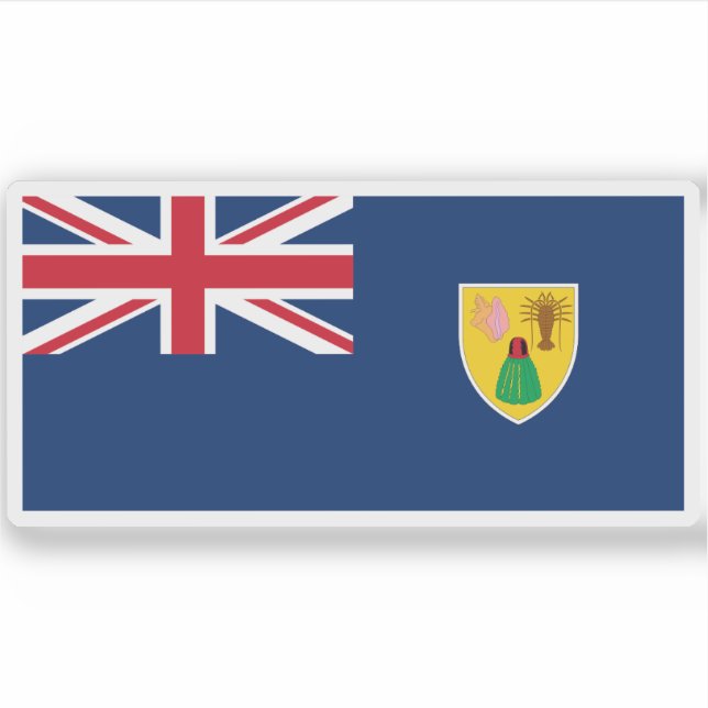 Pegatina Bandera de las Islas Turcas y Caicos (Anverso)