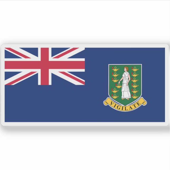 Pegatina Bandera de las Islas Vírgenes Británicas (Anverso)