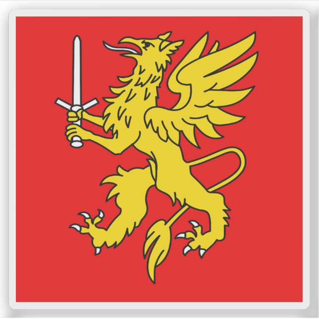 Pegatina Bandera de Leuk, Suiza (Anverso)