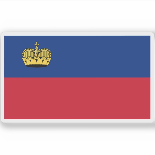 Pegatina Bandera de Liechtenstein (Anverso)