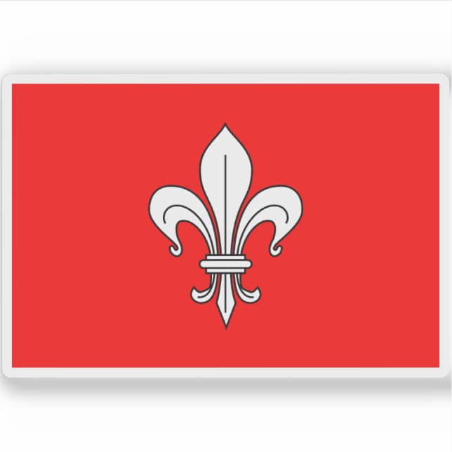 Pegatina Bandera de Lille (1945-1987), Francia (Anverso)