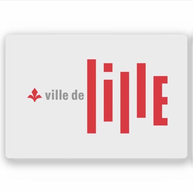 Pegatina Bandera de Lille, Francia (Anverso)