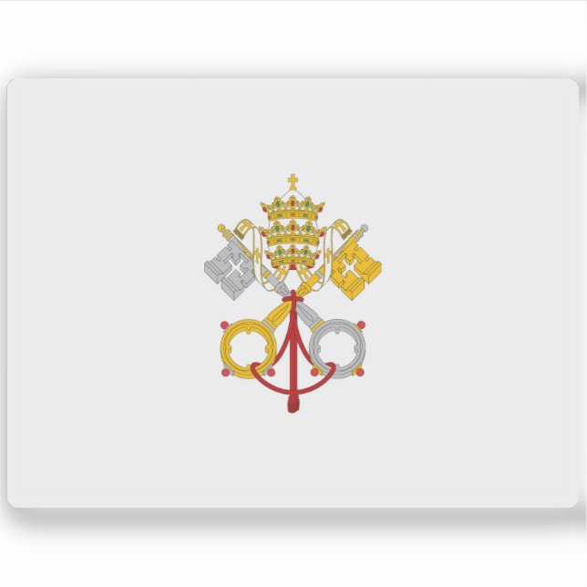 Pegatina Bandera de los Estados papales (1803-1825) (Anverso)