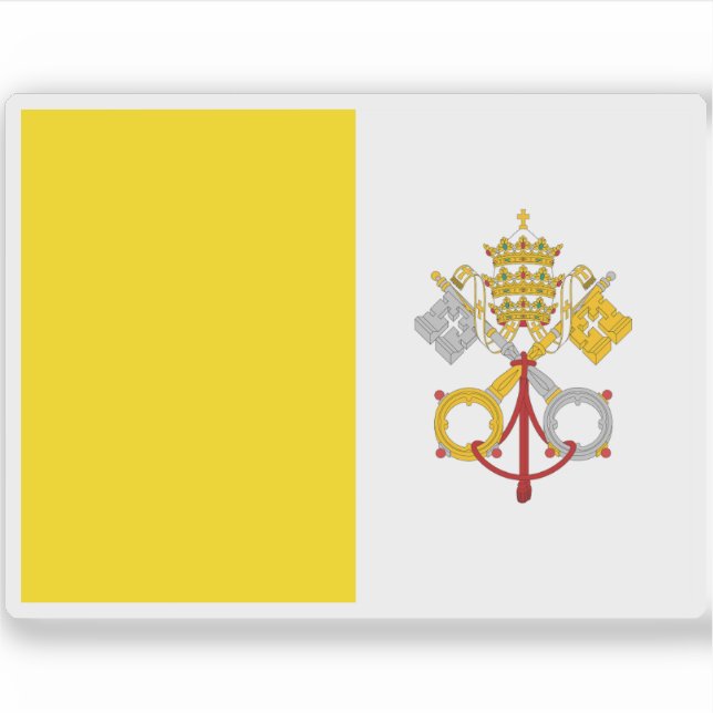 Pegatina Bandera de los Estados papales (1825-1870) (Anverso)