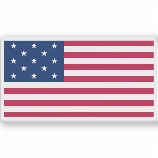 Pegatina Bandera de los Estados Unidos de América (1777-179 (Anverso)
