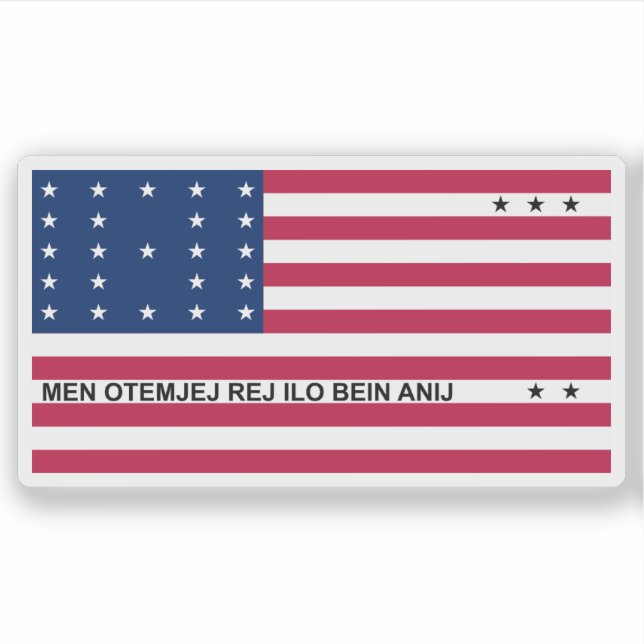 Pegatina Bandera de los isleños de Bikini, Micronesia, Ocea (Anverso)