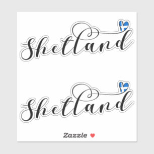 Pegatina Bandera de los Shetland del Corazón, Islas Shetlan