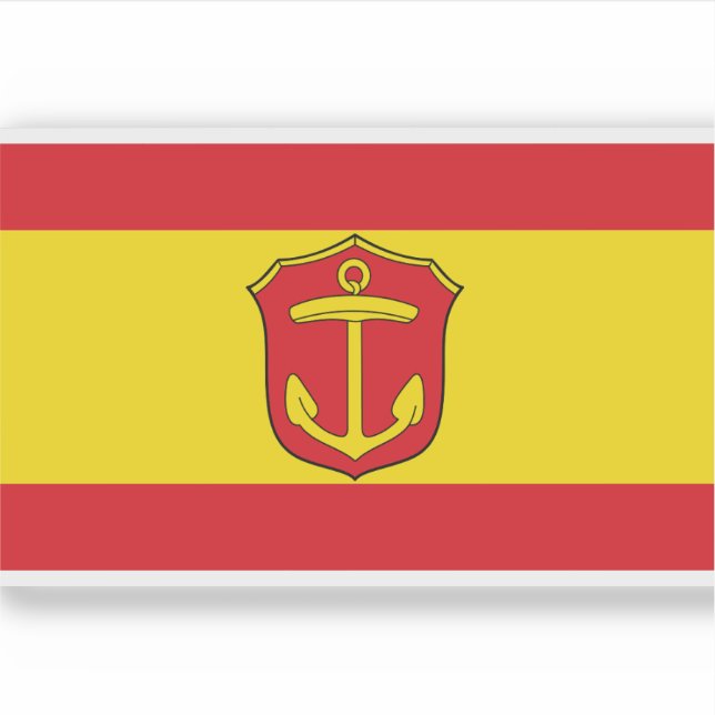 Pegatina Bandera de Ludwigshafen am Rhein, Alemania (Anverso)