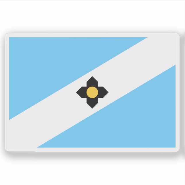Pegatina Bandera de Madison, Wisconsin, EE. UU. (Anverso)