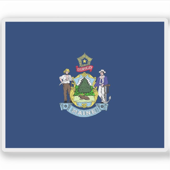 Pegatina Bandera de Maine (Anverso)