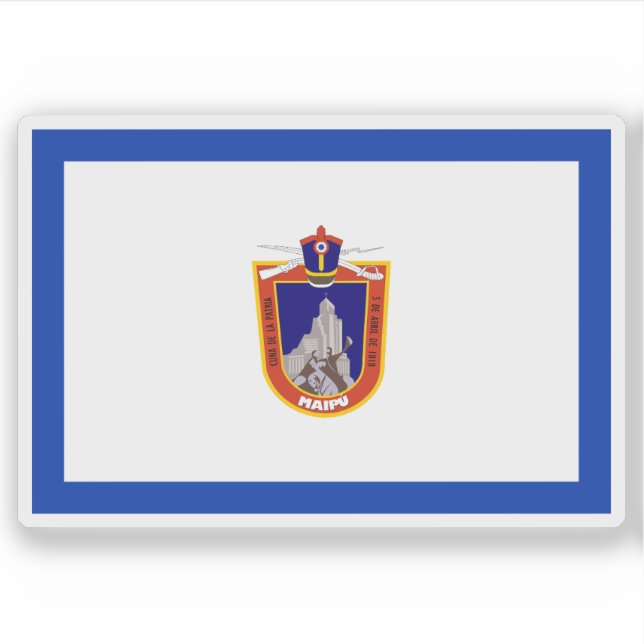 Pegatina Bandera de Maipú, Chile (Anverso)