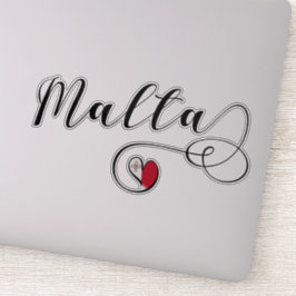 Pegatina Bandera de Malta del corazón, maltés