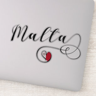 Pegatina Bandera de Malta del corazón, maltés