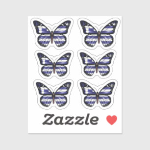 Pegatina Bandera de mariposa monarca de Grecia
