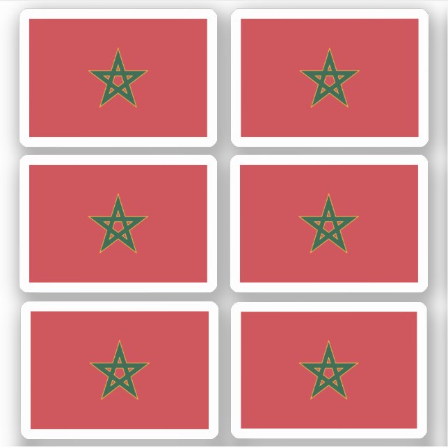 Pegatina Bandera de Marruecos - una colección (Anverso)
