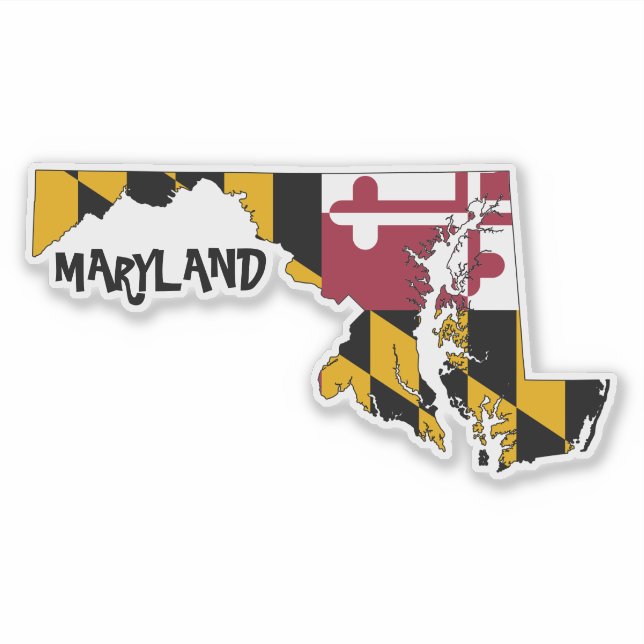 Pegatina Bandera de Maryland y Estado (Anverso)