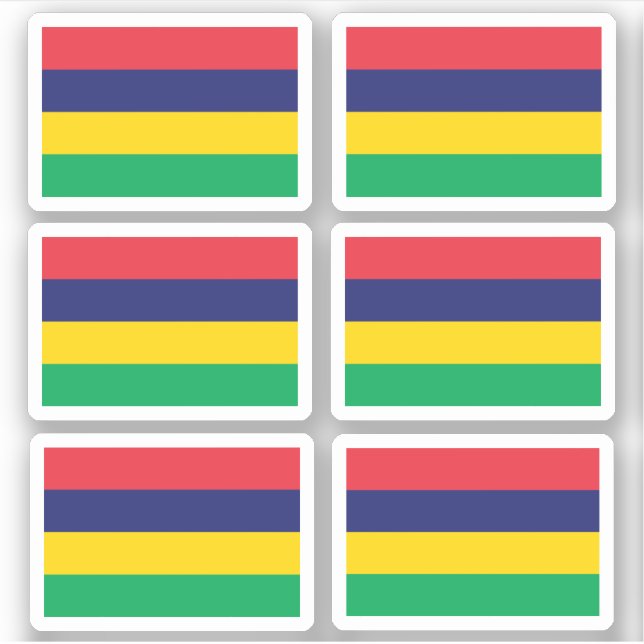 Pegatina Bandera de Mauricio - una colección (Anverso)