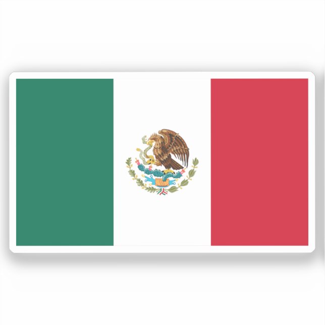 Pegatina Bandera de México recortada personalizada  (Anverso)