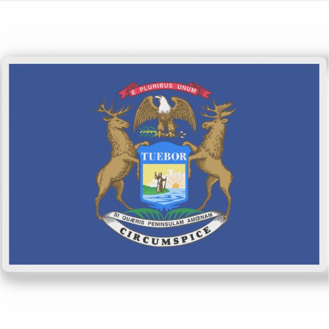 Pegatina Bandera de Michigan (Anverso)