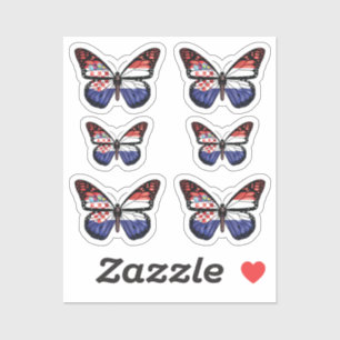 Pegatina Bandera de monarca de mariposa de Croacia