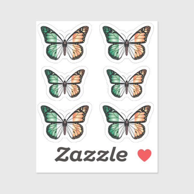 Pegatina Bandera de monarca de mariposa de Irlanda (Hoja)