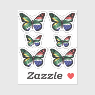 Pegatina Bandera de monarca de mariposa de Sudáfrica