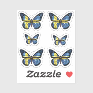 Pegatina Bandera de monarca de mariposa de Suecia