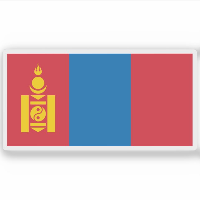 Pegatina Bandera de Mongolia (Anverso)