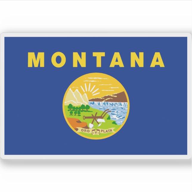 Pegatina Bandera de Montana (Anverso)