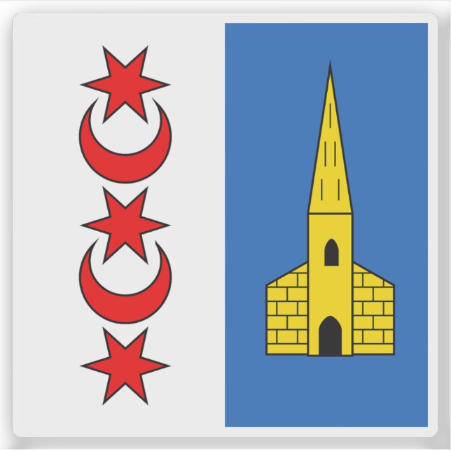 Pegatina Bandera de Montreux, Suiza (Anverso)