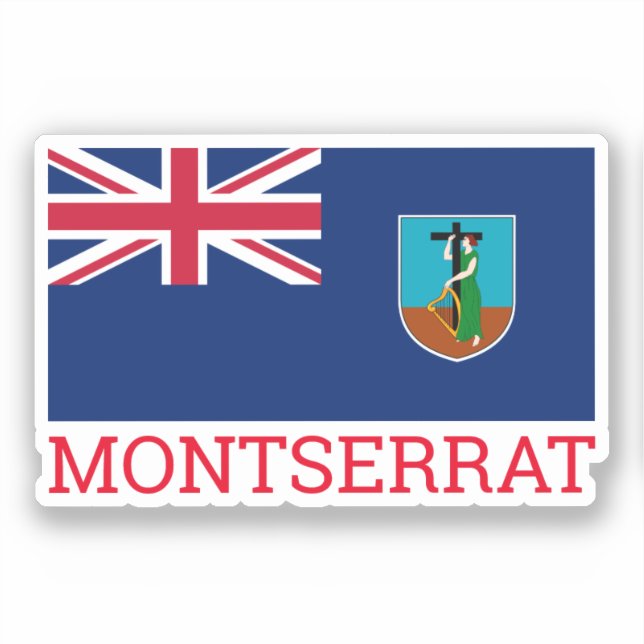Pegatina Bandera de Montserrat (Anverso)