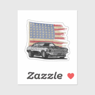 Pegatina Bandera de Muscle Car de automóvil deportivo Muscl