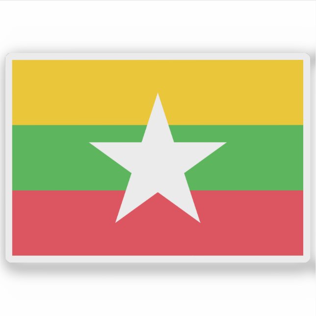 Pegatina Bandera de Myanmar (Anverso)
