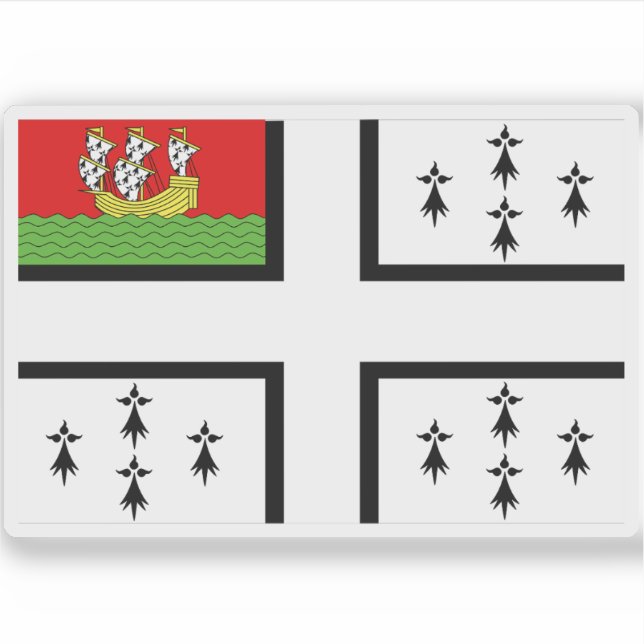 Pegatina Bandera de Nantes, Loira-Atlantique (Anverso)
