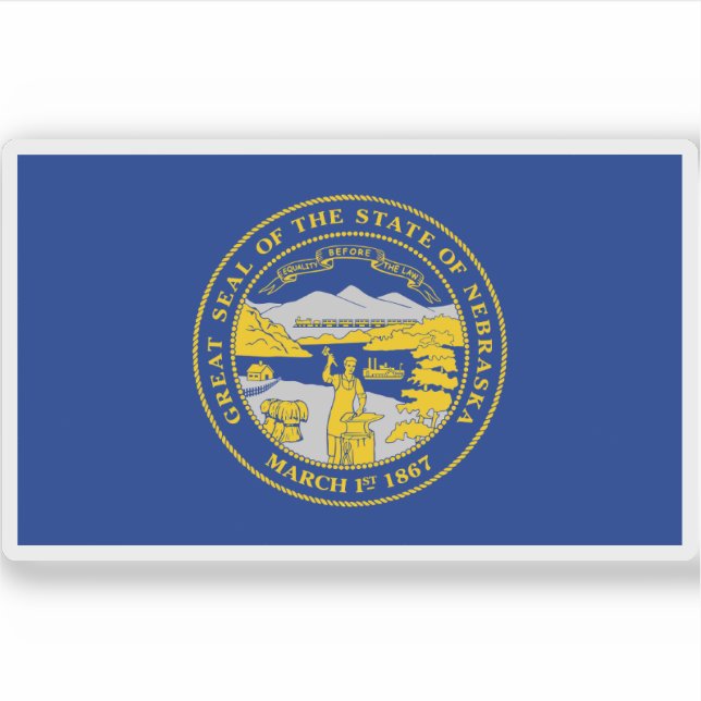 Pegatina Bandera de Nebraska (Anverso)