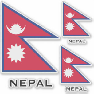 Pegatina Bandera de Nepal del texto del personalizado