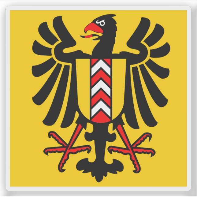 Pegatina Bandera de Neuchâtel (Neuchatel), Suiza (Anverso)