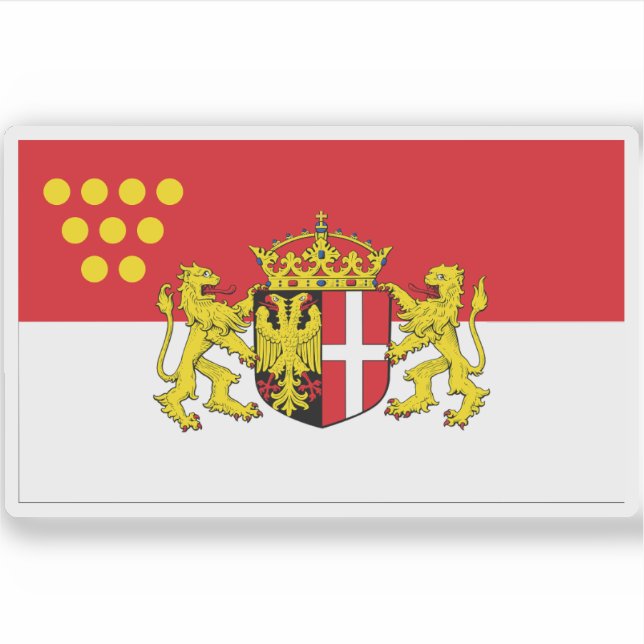 Pegatina Bandera de Neuss, Alemania (Anverso)