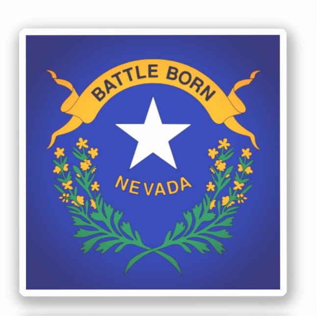 Pegatina Bandera de Nevada (detalle) (Anverso)