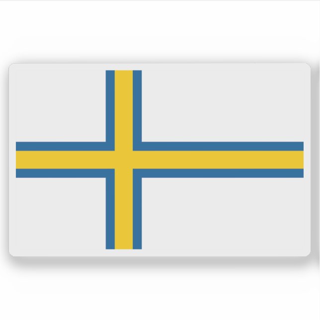 Pegatina Bandera de Norrland, Suecia (Anverso)