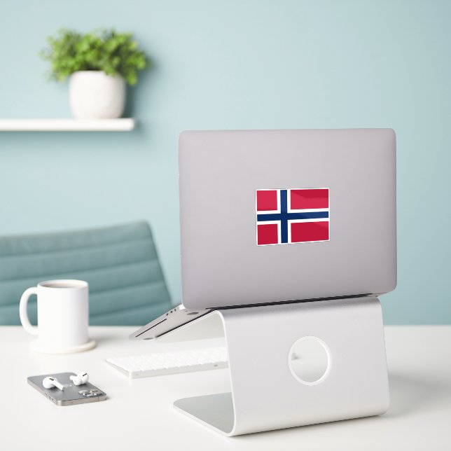 Pegatina Bandera de Noruega (Ordenado portátil  en el escritorio)