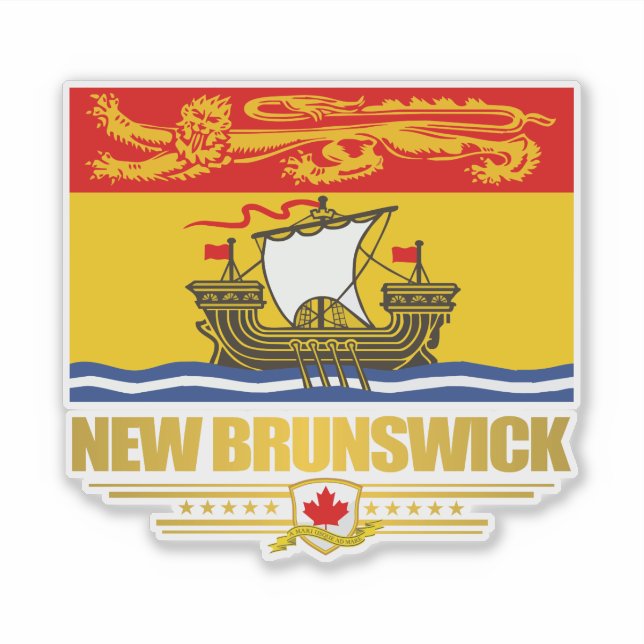 Pegatina Bandera de Nueva Brunswick (Anverso)