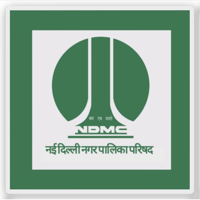 Pegatina Bandera de Nueva Delhi, India (Anverso)