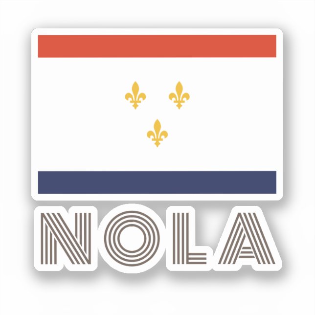 Pegatina Bandera de Nueva Orleans (Anverso)